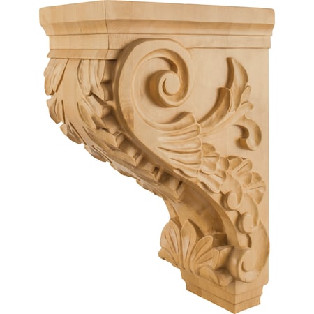 Hardware Resources 9-1/2" Wx16"Dx24"H White Birch Acanthus Corbel CORBB-24WB